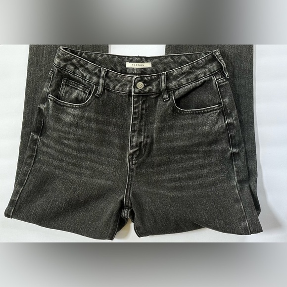 Pacsun Women's Pac Sun Sz 27 High Rise Black Wash Denim Straight Leg Mom Jeans - Picture 8 of 13